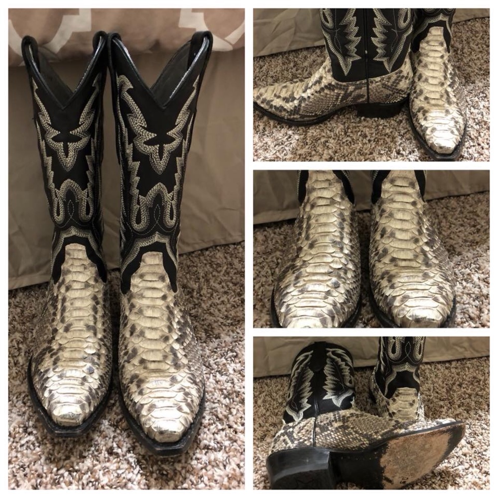 Los Altos Python & Leather Western Boots